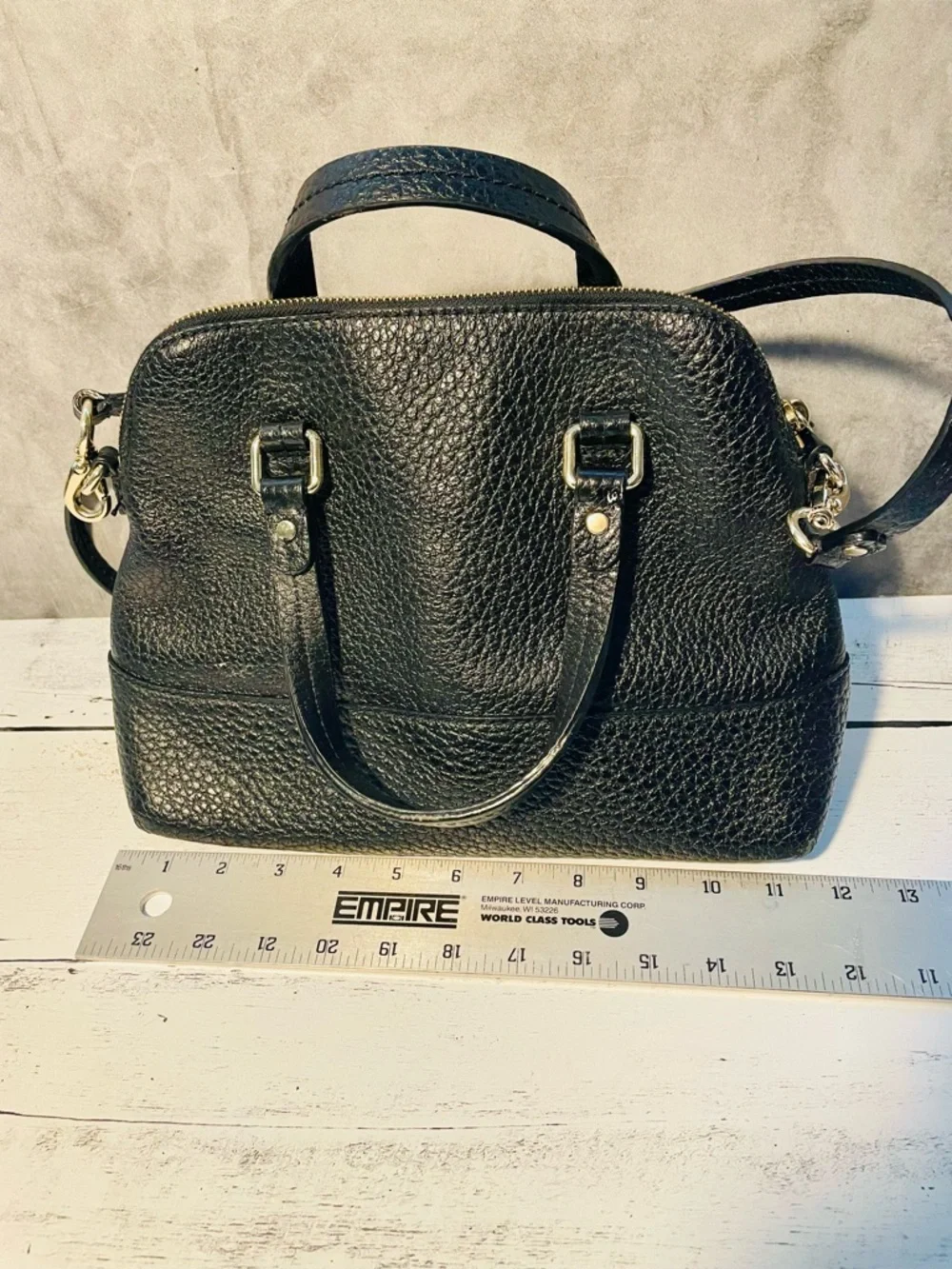 kate spade Black Pebbled Leather Satchel with Crossbody Strap - Picture 5 of 15